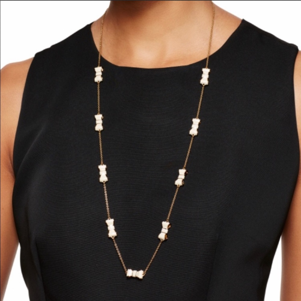 Kate Spade Ivory Gold Bow Necklace